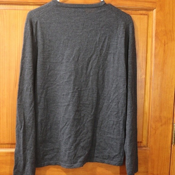 Jcrew Gray Merino Wool Vneck Sweater Medium - Picture 5 of 10